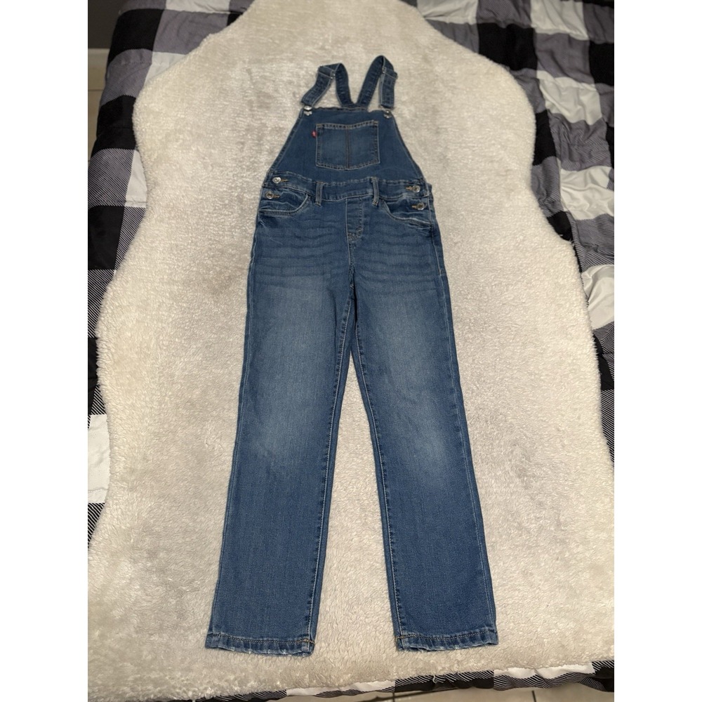 Levi's Overall Girls Size 10 Blue Denim Jean Pants Stretch Pockets